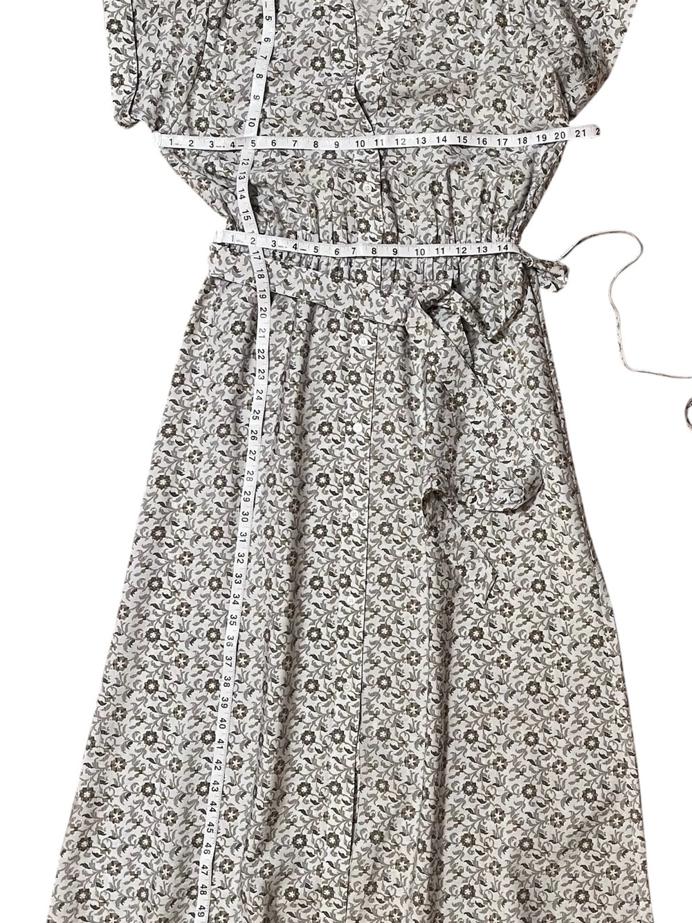 Loft Outlet Midi Shirt Dress with  Floral Olive print Size M - Picture 7 of 7